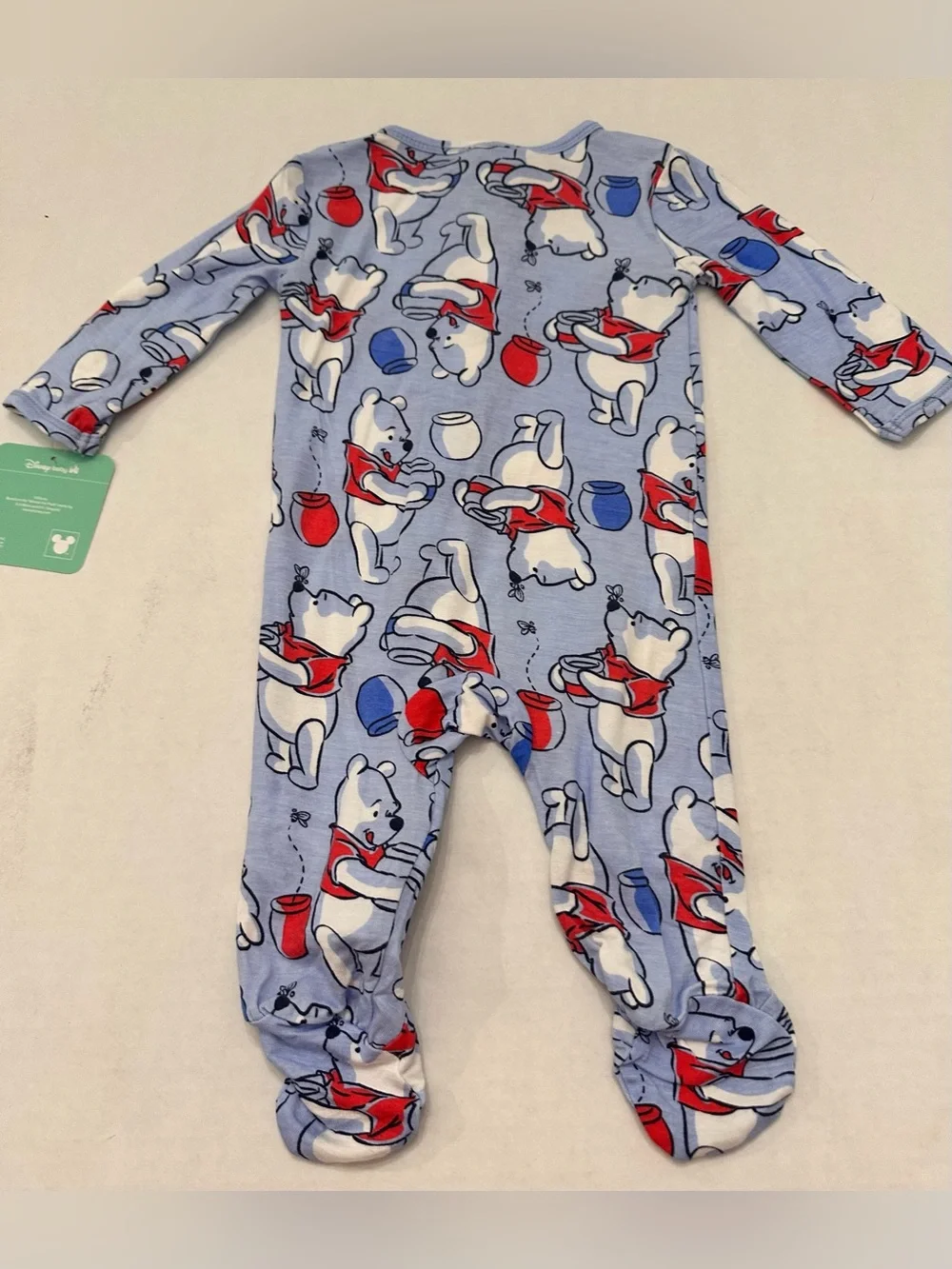 Winnie the Pooh Baby Boys Viscose Americana One Piece Footed Sleep and Play